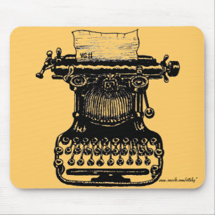 Vintage typewriter graphic art mousepad design