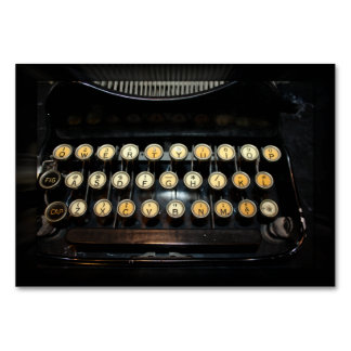 Vintage Typewriter Keyboard Table Number