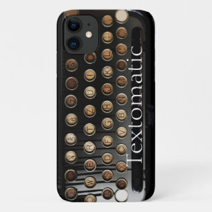 Vintage typewriter keys black and brown funny iPhone 11 case