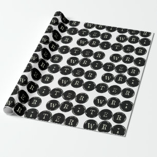 Vintage Typewriter Keys Pattern   Writer Wrapping Paper