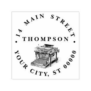 Vintage Typewriter Lithograph Self-inking Stamp