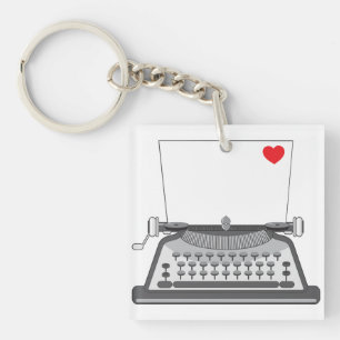 Vintage Typewriter Love Letter Keychain