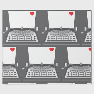 Vintage Typewriter Love Letter Wrapping Paper