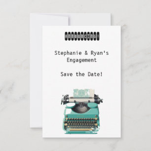 Vintage typewriter minimalist design save the date