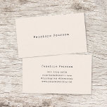 Vintage Typewriter Minimalist Simple Cream Business Card<br><div class="desc">A vintage personalized business card design with classic retro typewriter typograpy which can easily be personalised with your own name. The design features an old school ivory cream background for an aged feel.</div>