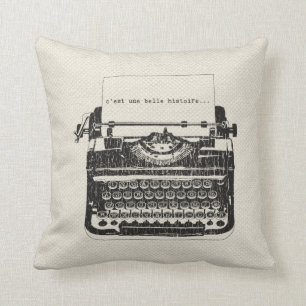 Vintage Typewriter Pillow