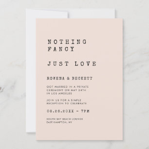 Vintage typewriter pink Nothing fancy Just love Invitation