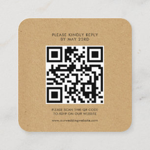 Vintage typewriter QR code RSVP response Enclosure Card