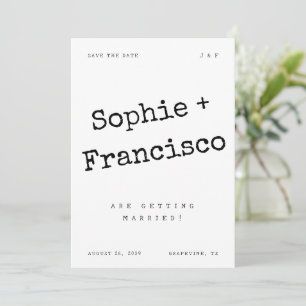 Vintage Typewriter Retro Typography Unique Wedding Save The Date