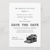 Vintage Typewriter Save The Date