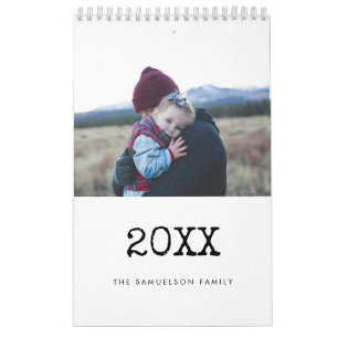 Vintage typewriter script 2024 family calendar