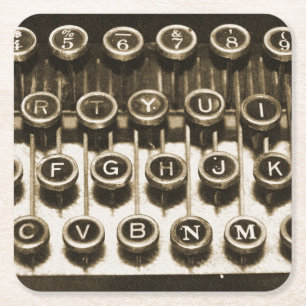 Vintage Typewriter Square Paper Coaster