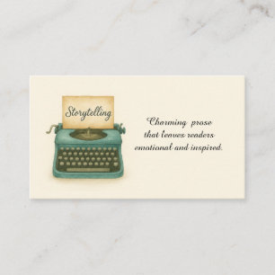 Vintage Typewriter Storyteller Writer  Business Card
