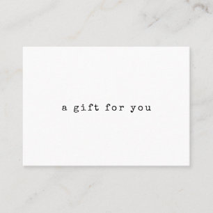 Vintage Typewriter Text White   Gift Certificate