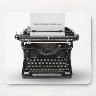 vintage typewriter with quote mouse pad