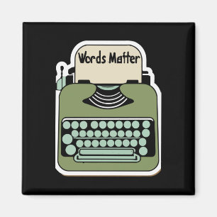 Vintage Typewriter words  Retro Design  Magnet