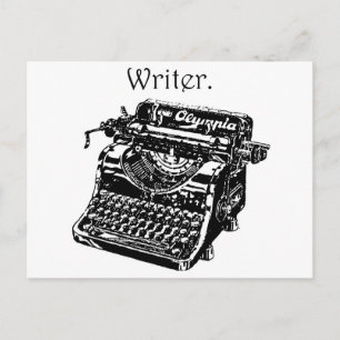 Vintage Typewriter Writer Ink Drawing Sketch Postcard
