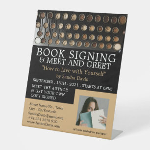 Vintage Typewriter, Writers Book Signing Pedestal Sign