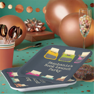 Vintage Typewriters Book Launch Custom Paper Plate