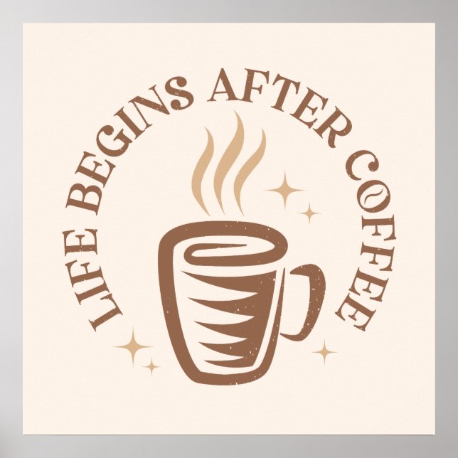 Vintage typographic design with coffee cup. poster (Front)