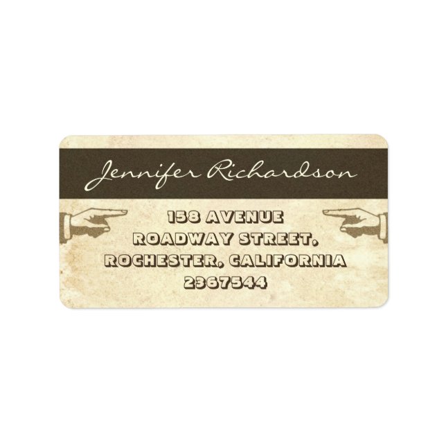 vintage typography aged design address labels (Front)