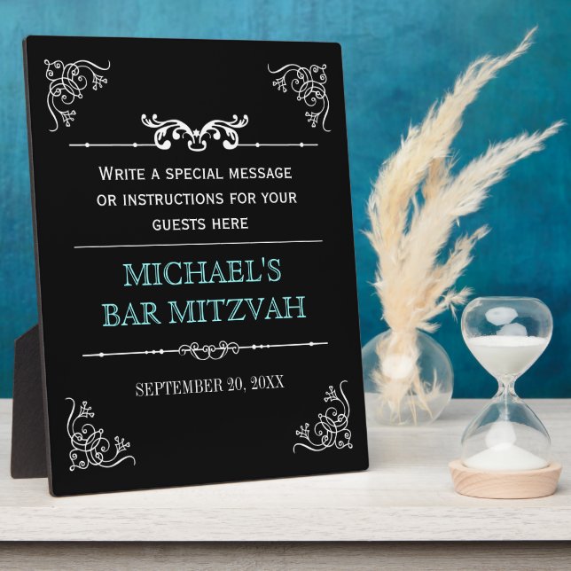 Vintage Typography Bar/Bat Mitzvah Plaque (Side)