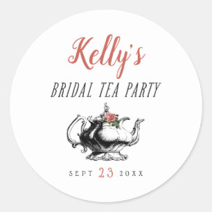 Vintage Typography Bridal Tea Party Favour Label