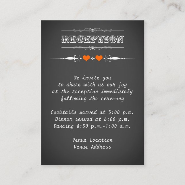 Vintage Typography Chalkboard LOOK Enclosure Card (Front)