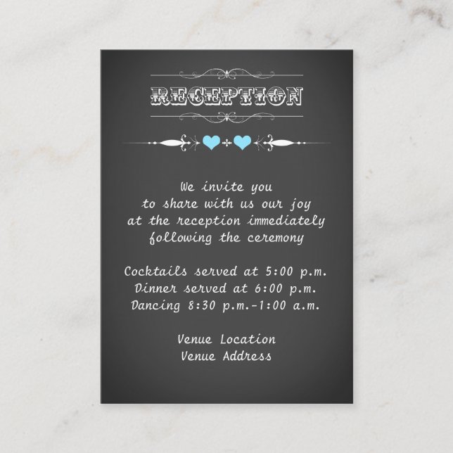 Vintage Typography Chalkboard LOOK Enclosure Card (Front)
