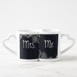 vintage typography  Chalkboard mr and mrs Coffee Mug Set<br><div class="desc">vintage typography  Chalkboard mr and mrs lovers mugs</div>