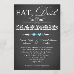 Vintage Typography Chalkboard Wedding Invite 10