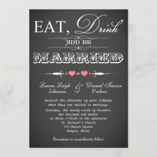 Vintage Typography Chalkboard Wedding Invite 7