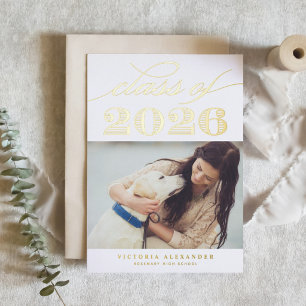 Vintage Typography Class of 2026 Photo Graduation