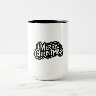 Vintage Typography Design Merry Christmas Mug