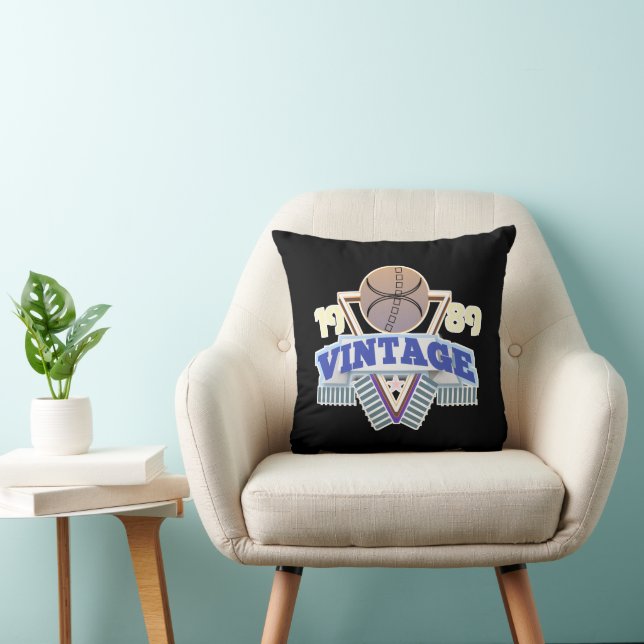 Vintage typography design tee throw pillow (Chair)