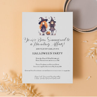  Vintage Typography Halloween Party Invitation