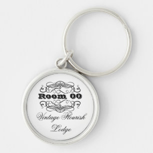 Vintage typography hotel room keychain