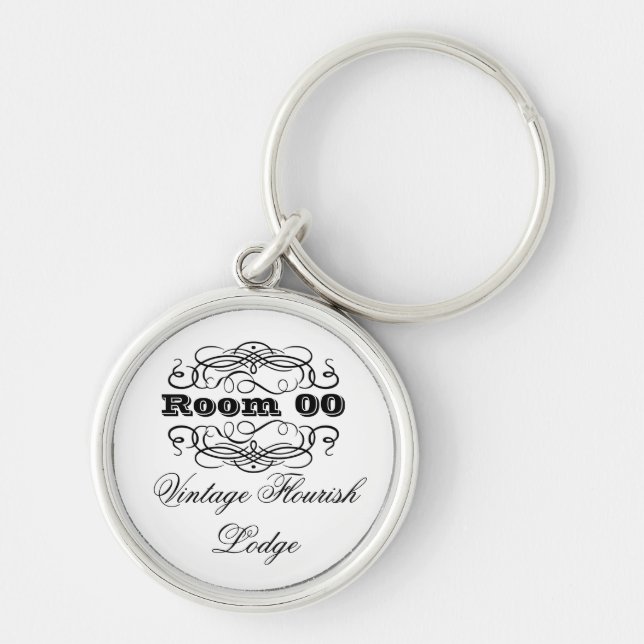 Vintage typography hotel room keychain (Front)