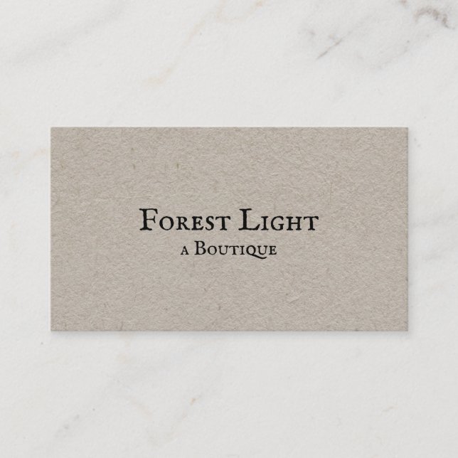 Vintage Typography Kraft Business Card (Front)