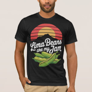 Vintage Typography Lima Beans are my Jam Foodie  T-Shirt