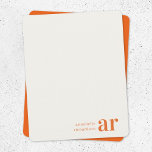 Vintage Typography Monogram Retro Orange Stylish Card<br><div class="desc">A vintage monogram notecard design featuring a retro typography which can easily be personalized with your name and initials to create a unique custom stationery design! The design features an aged style classic ivory cream background along with a orange typeface with a complementary background on the reverse.</div>