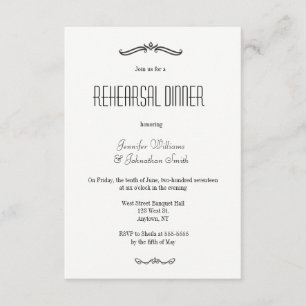 Vintage typography rehearsal dinner invitations