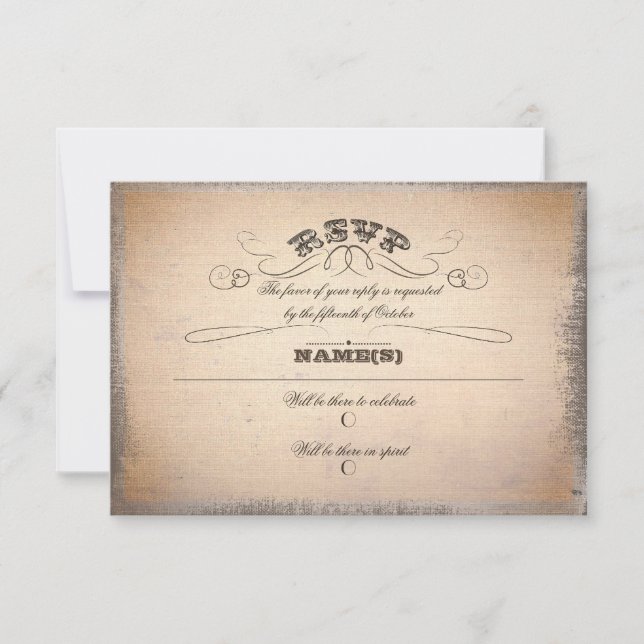vintage typography RSVP Card (Front)
