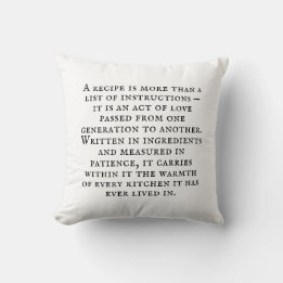 Vintage Typography Rustic Kitchen Quote Throw Pillow