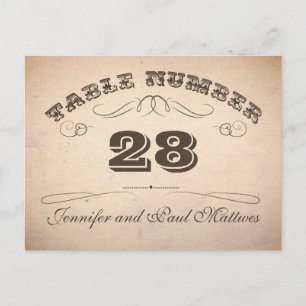 vintage typography table number cards