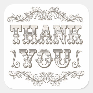 Vintage typography thank you stickers