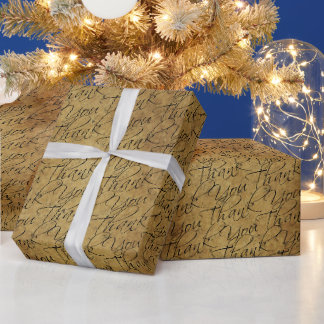 Vintage Typography - Thank You Wrapping Paper