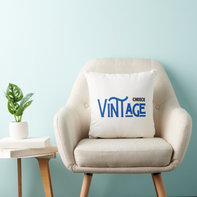 Vintage Typography Throw Pillow (Chair)