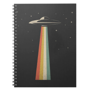 Vintage UFO Alien Abduction Retro Spaceship Notebook