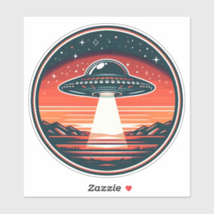 Vintage UFO at Red Sunset
